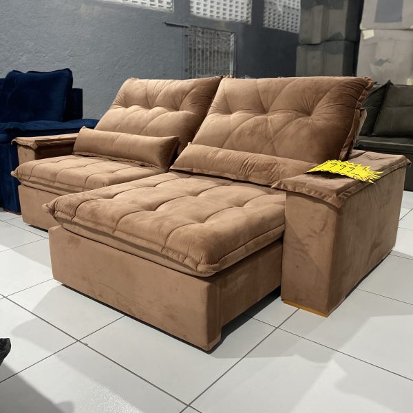 SOFA RETRÁTIL E RECLINÁVEL CURITIBA 200cm Riolu Móveis